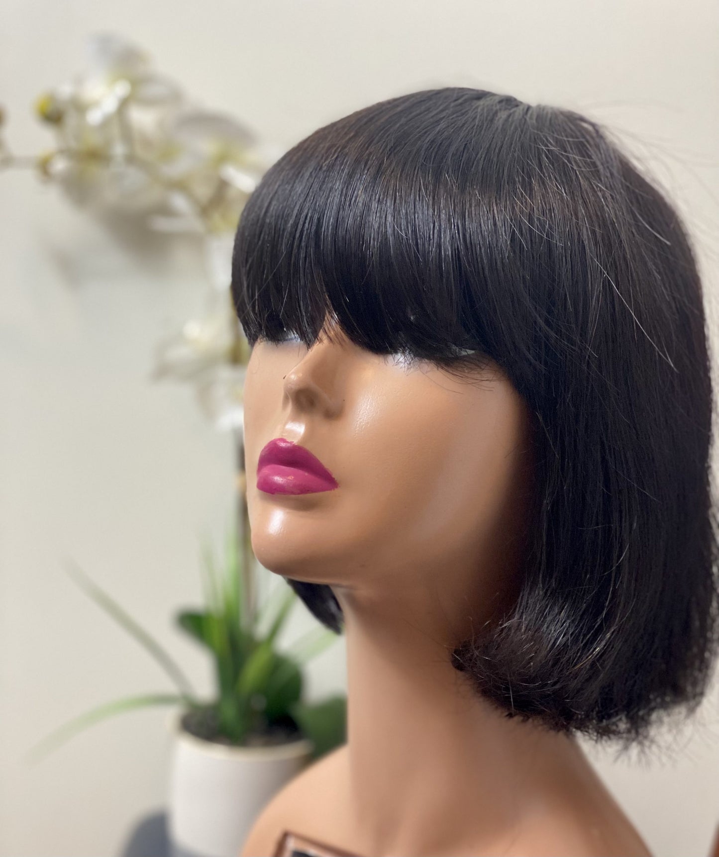 Fringe bob human hair wig 8"