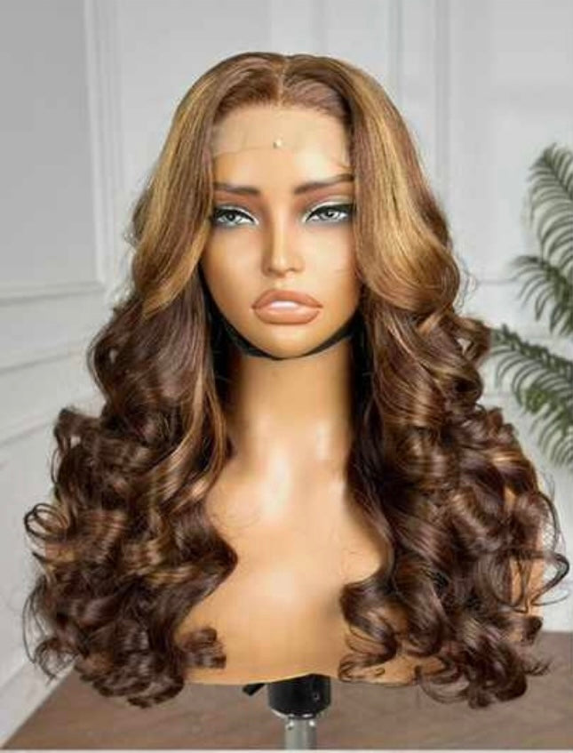 Ombre Curls Closure Wig 18"