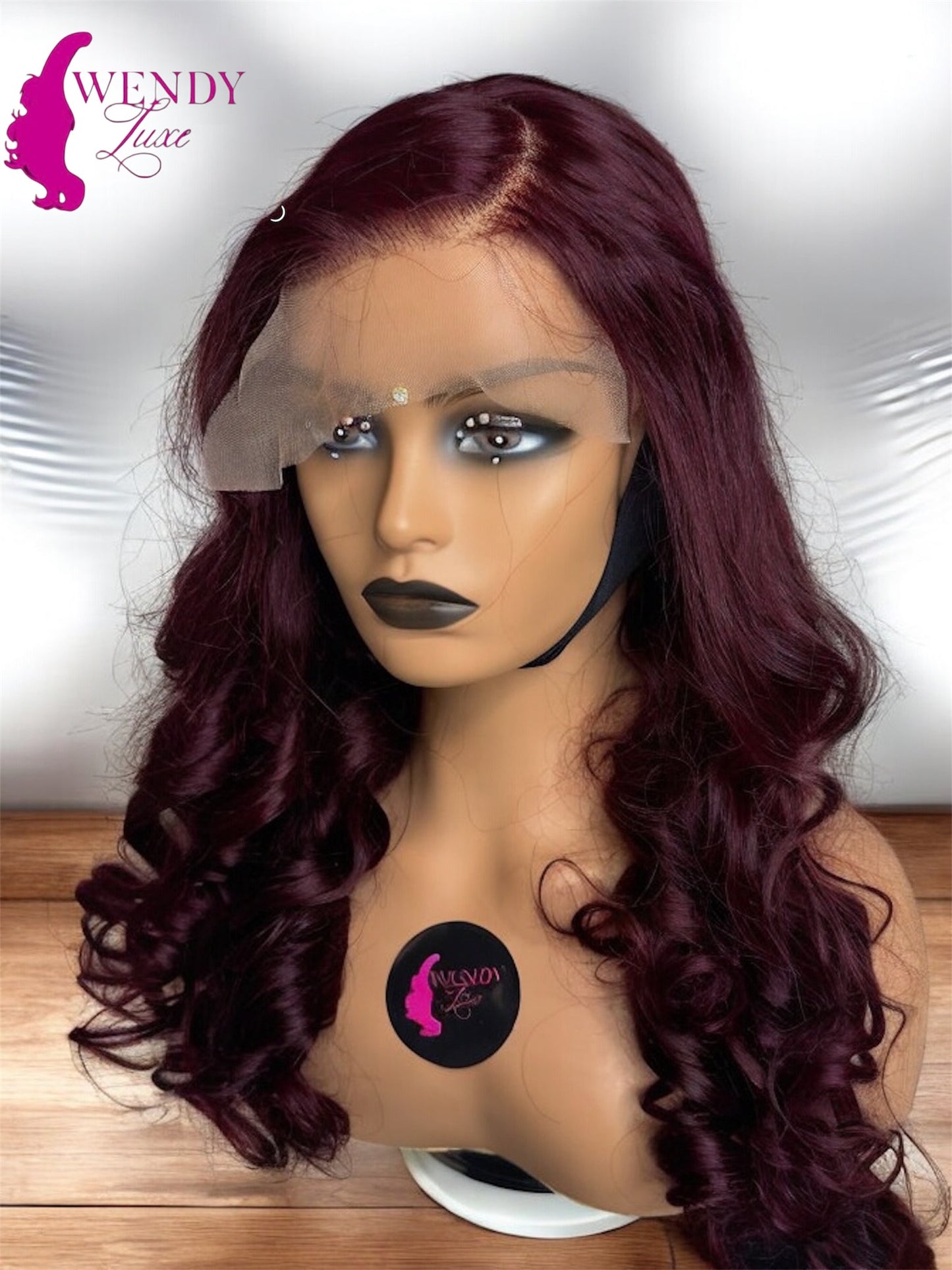 Luxury 22” Burgundy Peruvian Human Hair Wig