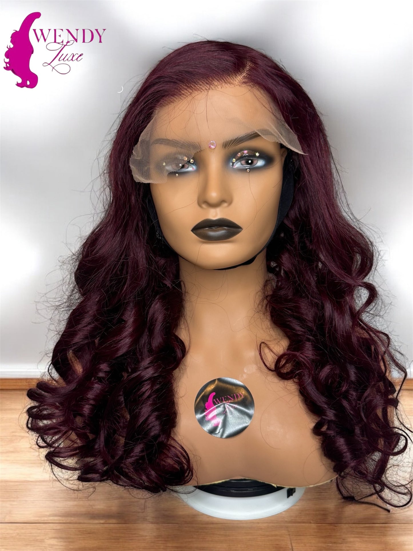 Luxury 22” Burgundy Peruvian Human Hair Wig