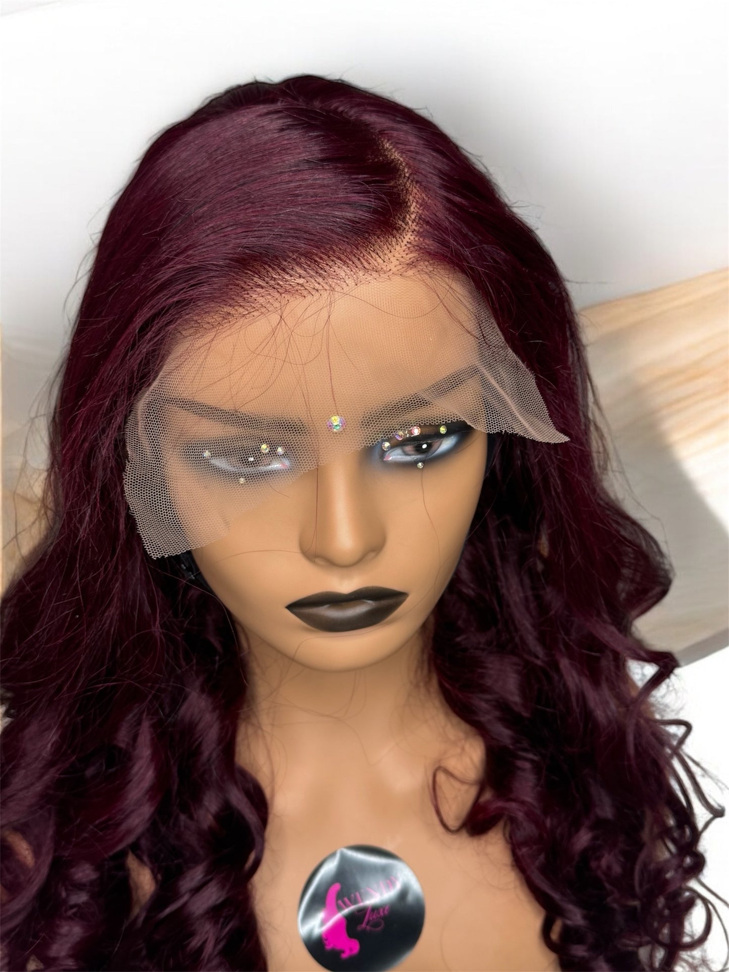 Luxury 22” Burgundy Peruvian Human Hair Wig