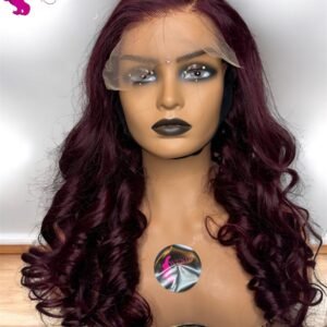 Luxury 22” Burgundy Peruvian Human Hair Wig