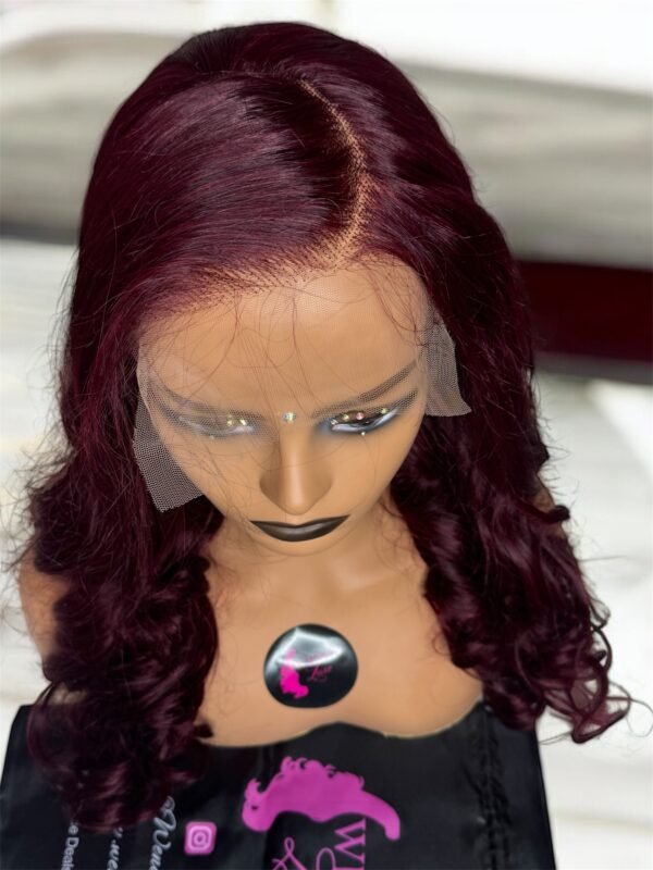 Luxury 22” Burgundy Peruvian Human Hair Wig