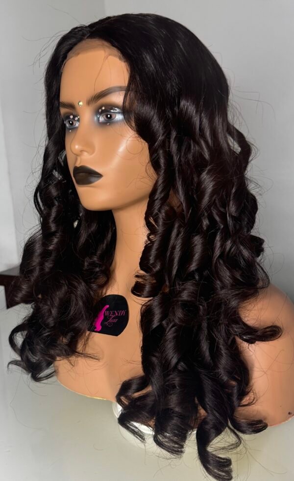 black curly wig