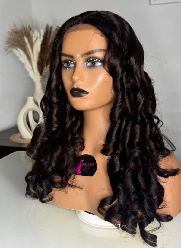 black curly wig