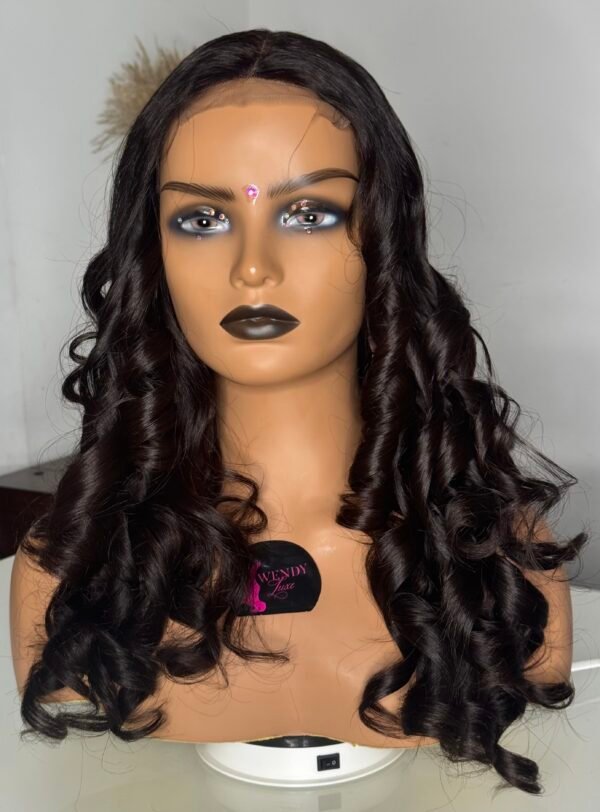 black curly wig