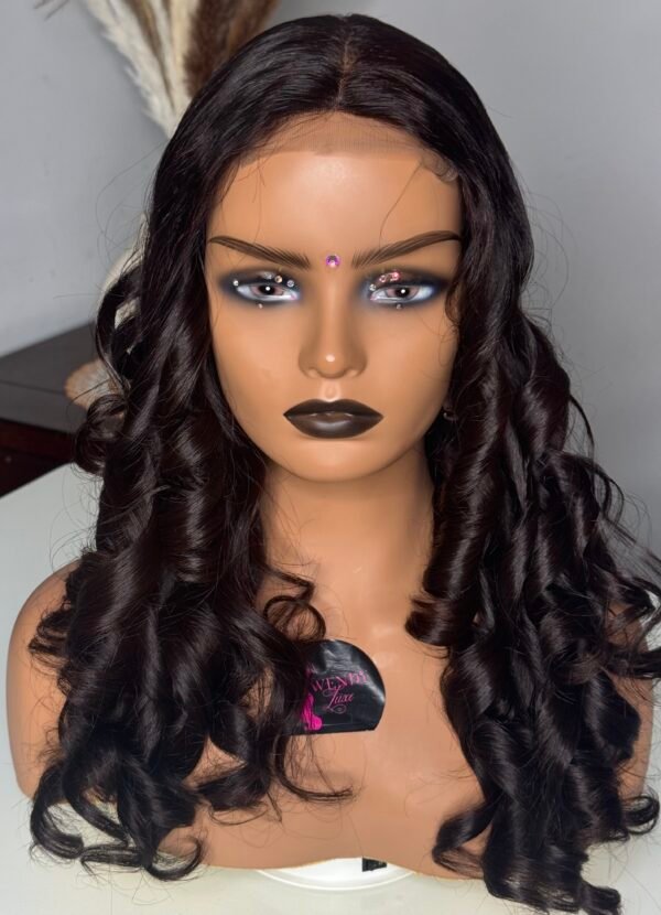 black curly wig