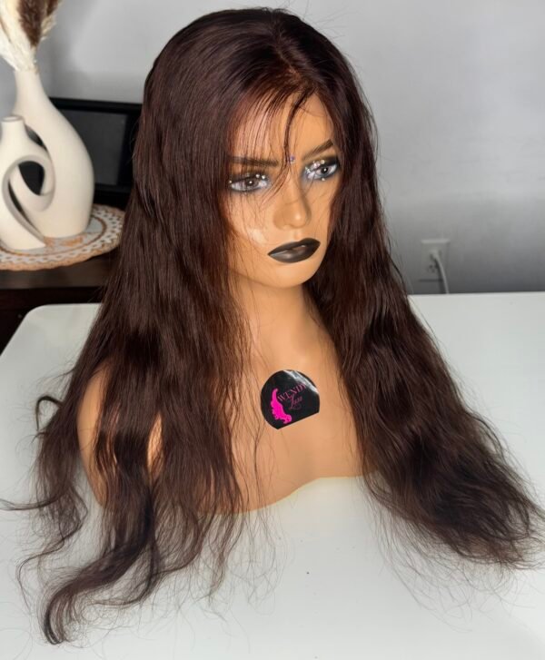 Brown Indian Human Hair Frontal Wig 20”