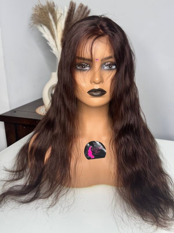 Brown Indian Human Hair Frontal Wig 20”