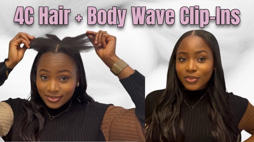 how to blend 4c hair with body wave clip ins
